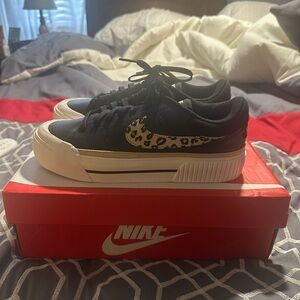 Nike Black and Leopard Print Sneakers